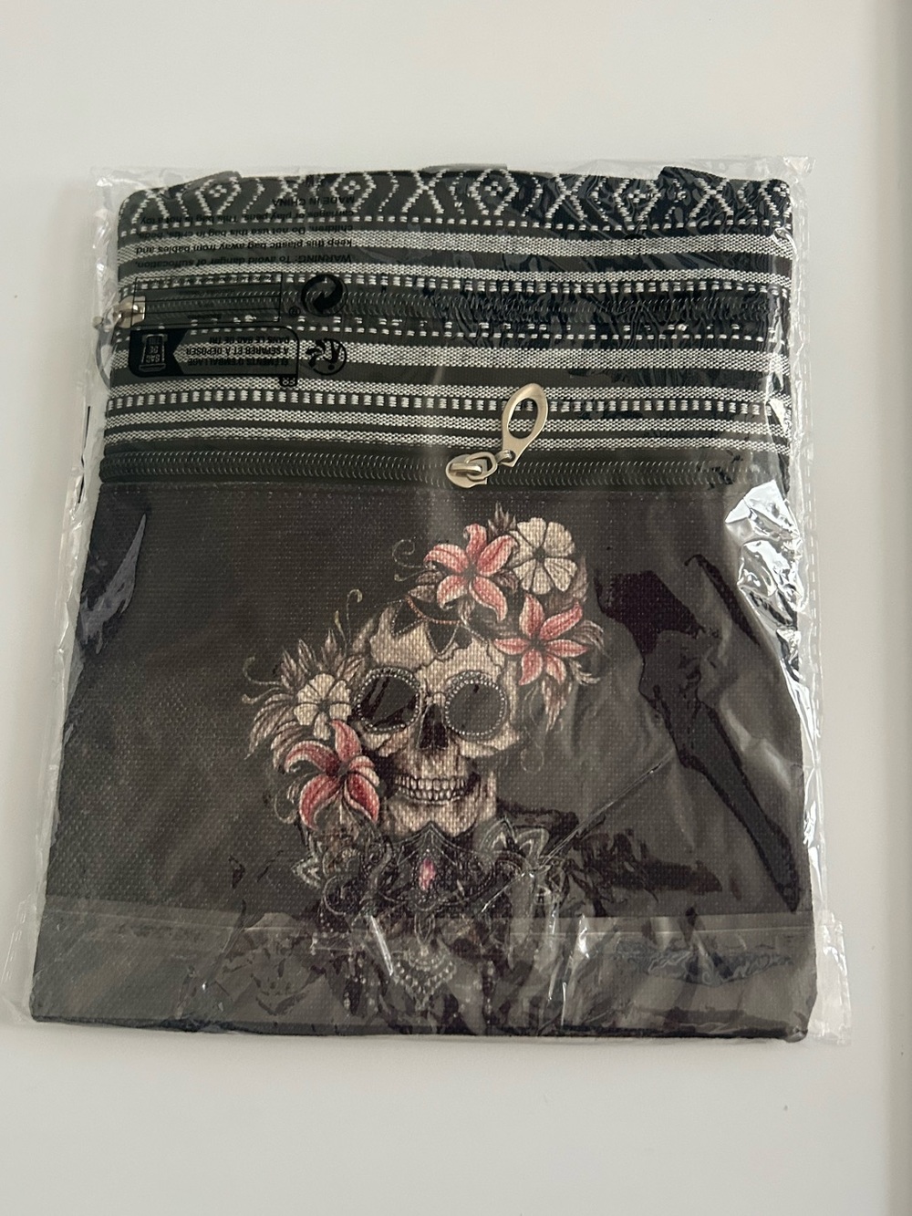 Floral Sugar Skull Crossbody Bag Tribal Boho Gothic Purse NWT - Picture 5 of 5